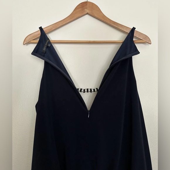 David Meister Long Evening Gown Womens Sz 10 Dark Navy Pearls Party Dress - Picture 5 of 11